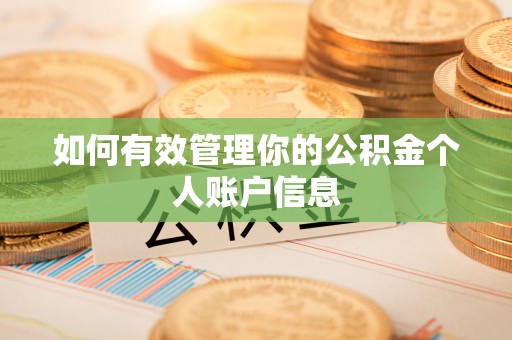靖远如何有效管理你的公积金个人账户信息